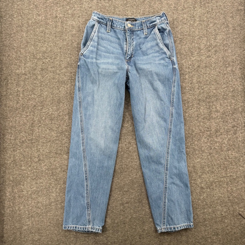Banana Republic Womens Blue High-Rise Barrel Leg Jeans Medium Wash Size 25/0